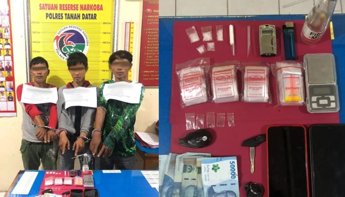 Tiga Pengedar di Tanah Datar Dibekuk Polisi, 5 Paket Sabu Diamankan
